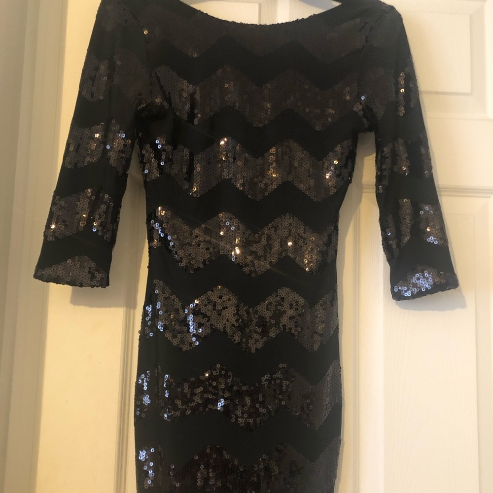 Black sequin chevron dress -Charlotte Russe